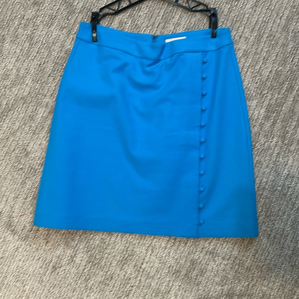 LOFT blue pencil skirt with button detailing